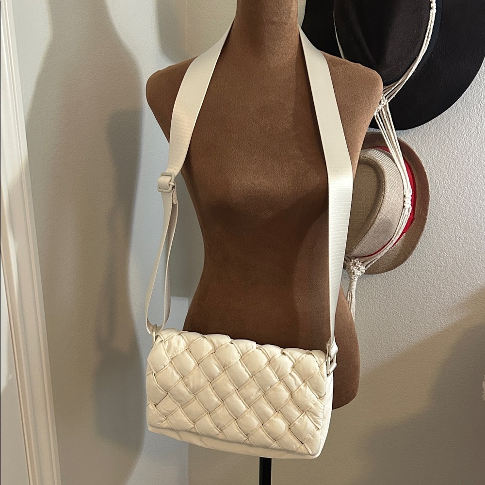 Ivory Quilted Crossbody Bag